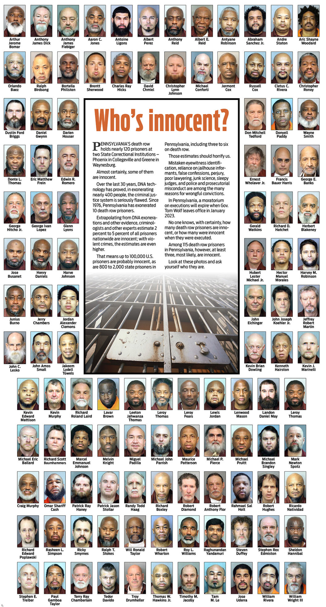 Pennsylvania's 115 death row inmates: Who among them is innocent?